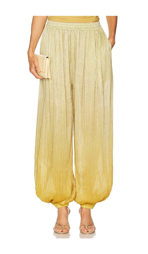 ronny kobo dickens pant in metallic gold. - size m (also in s, xs)