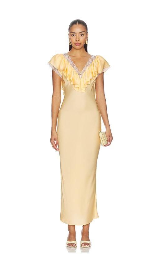 ronny kobo gracie dress in yellow. - size m (also in xs, s)