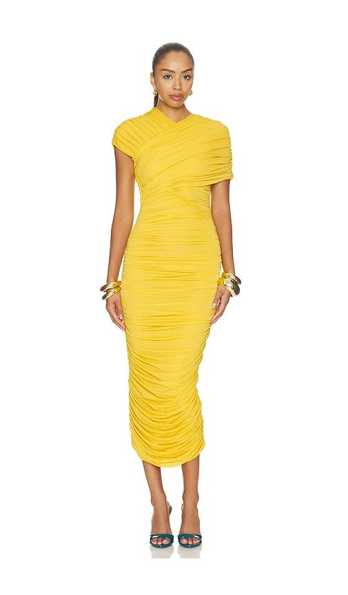 ronny kobo janel dress in yellow. - size l (also in xs, s, m)