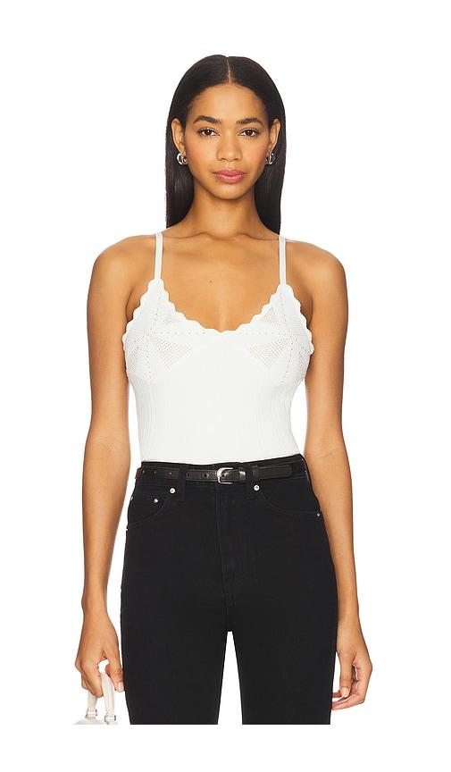ronny kobo leonie knit top in white. - size l (also in s, m)