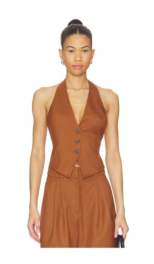 ronny kobo lido vest in rust. - size l (also in s, m)