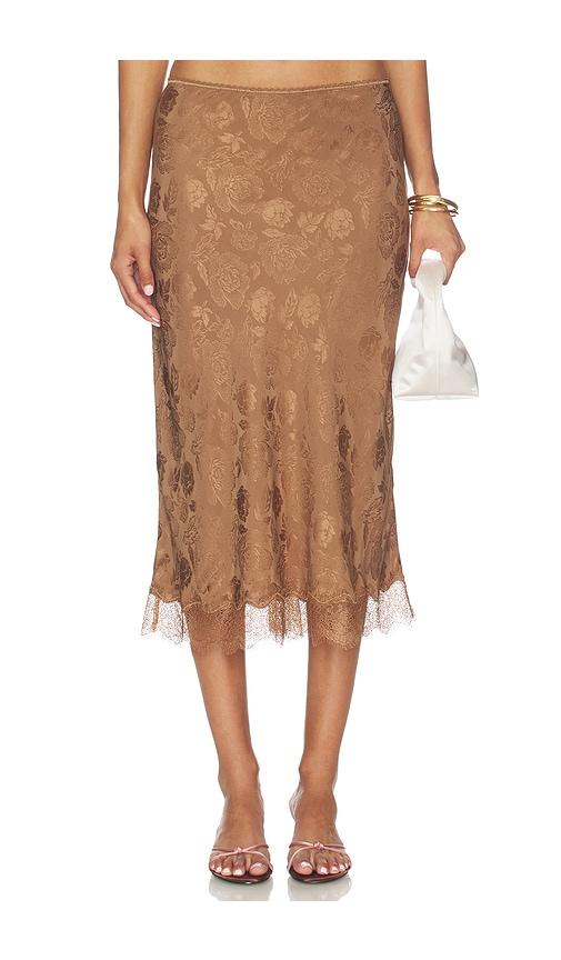 ronny kobo mina skirt in brown. - size l (also in xs, s, m)