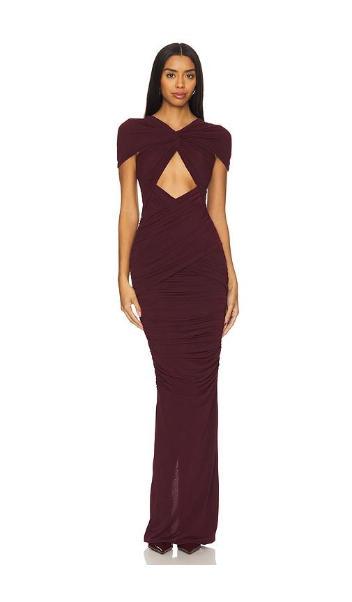 ronny kobo nasha dress in burgundy. - size l (also in xs, s, m)