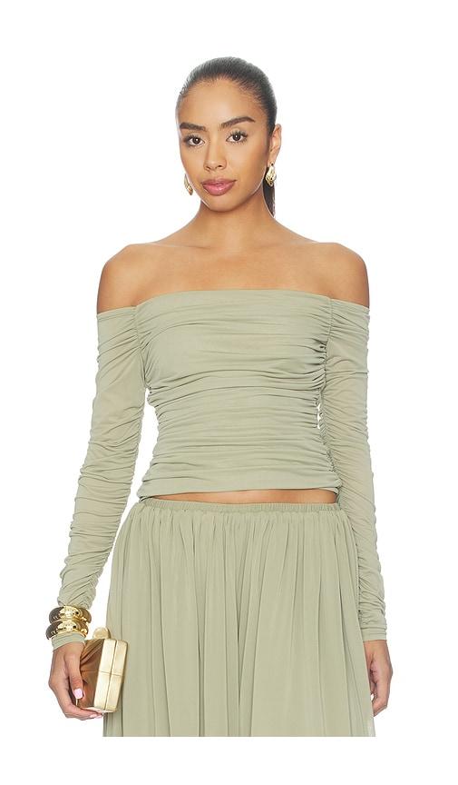 ronny kobo ruby top in green. - size l (also in xs, s)