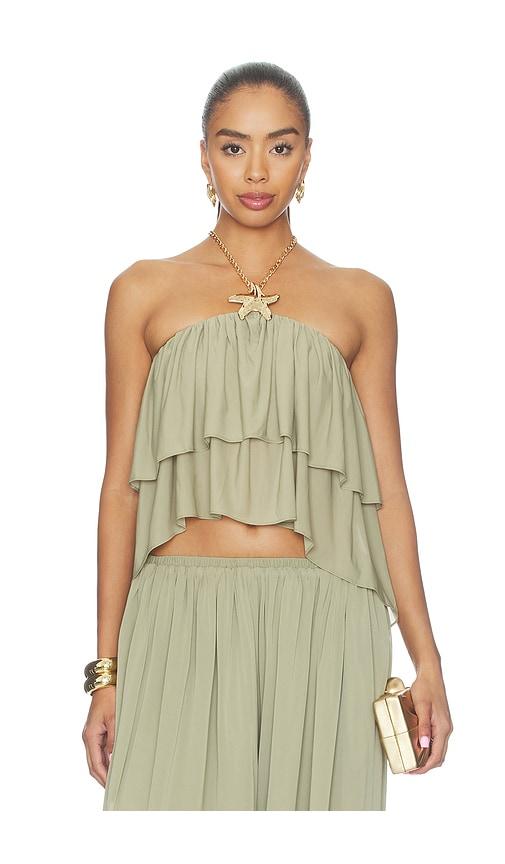 ronny kobo starla top in green. - size l (also in xs, s, m)