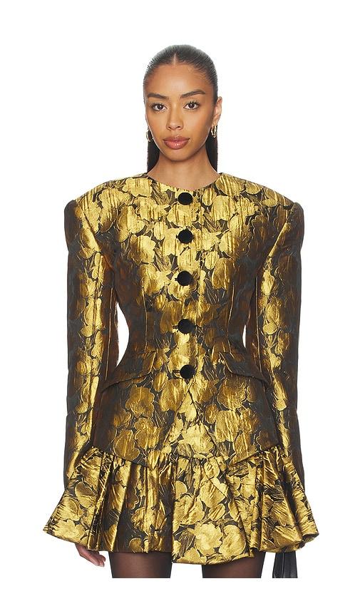 ronny kobo wanda blazer in metallic gold. - size m (also in xs)