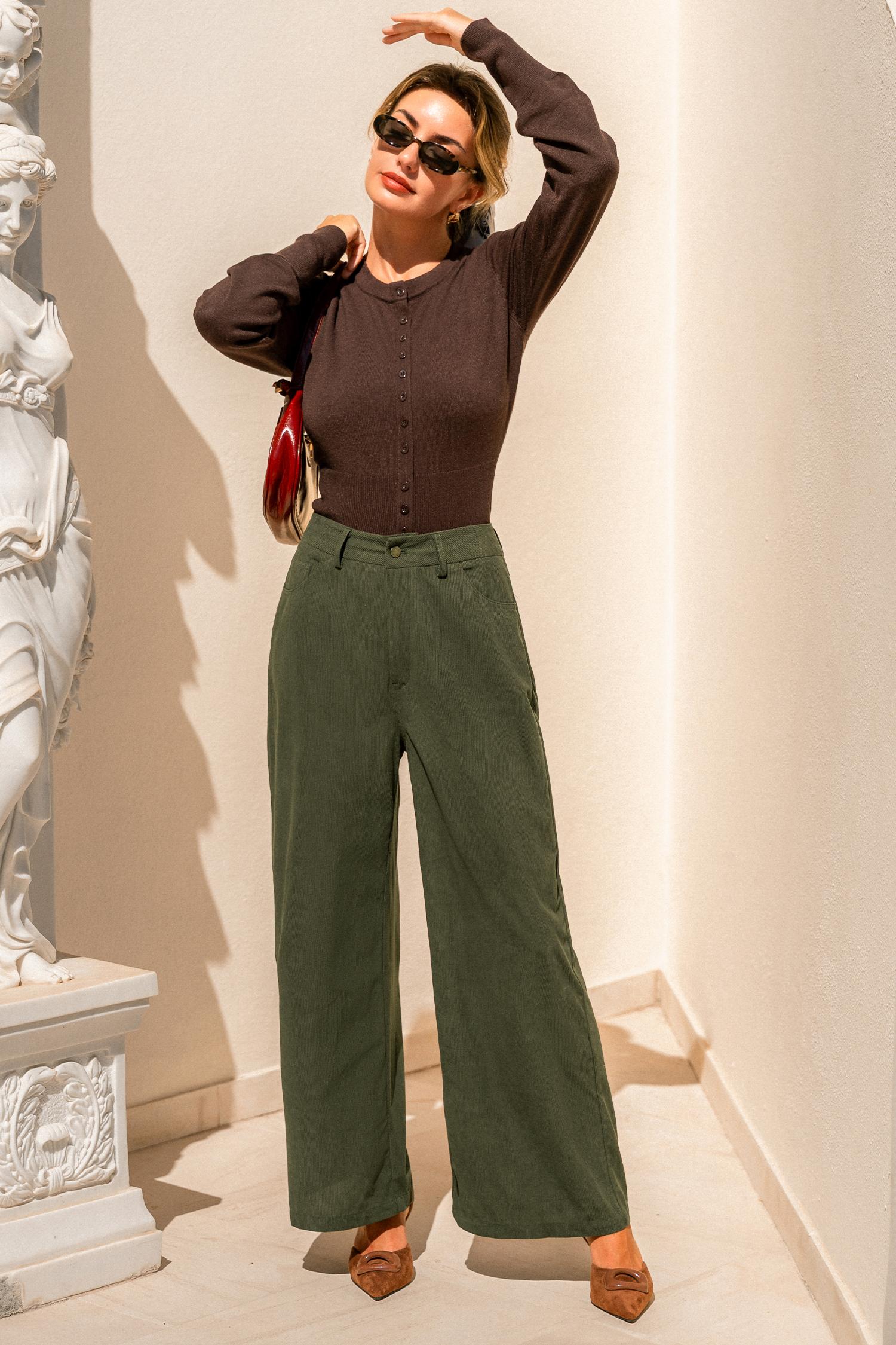 rooted green pants - l