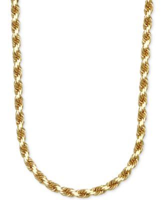 rope link chain necklace collection in 14k gold