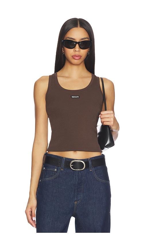 rotate basic tank top in brown. - size l (also in m, s, xs)