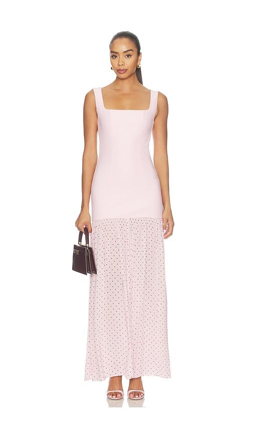 rotate crepe scoop neck dress in pink. - size 34 (also in 36, 38, 40, 42, 44, 46)