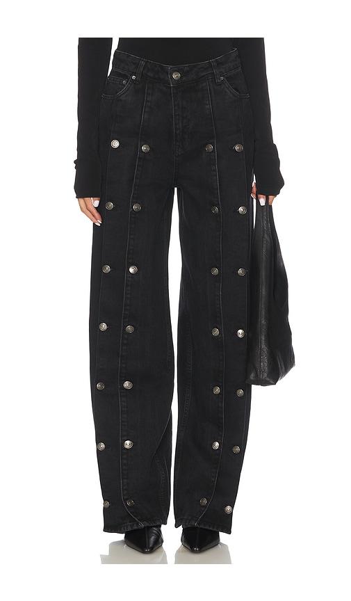 rotate dixie button wide leg in black. - size 27 (also in 29)