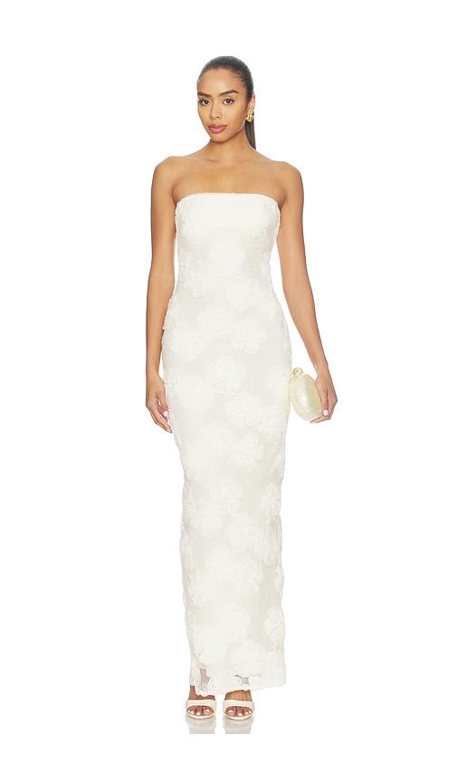 rotate flower mesh tube dress in white. - size 32 (also in 34, 36, 40, 44, 46)