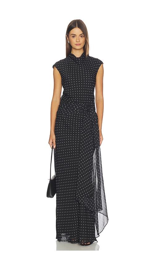 rotate long dress with tie in black. - size 38 (also in 44)