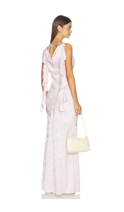 rotate maxi waterfall dress in pink. - size 32 (also in 36, 38, 40, 44, 46)