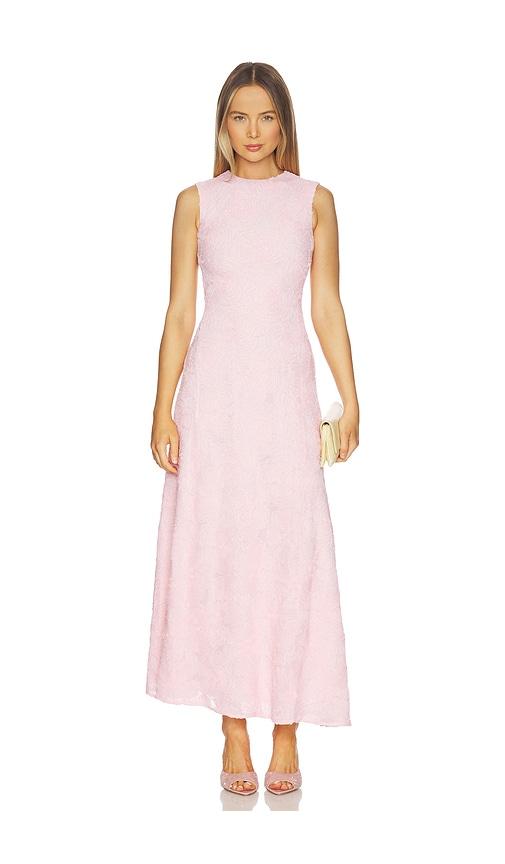 rotate mesh maxi dress in rose. - size 32 (also in 34, 36, 44, 46)