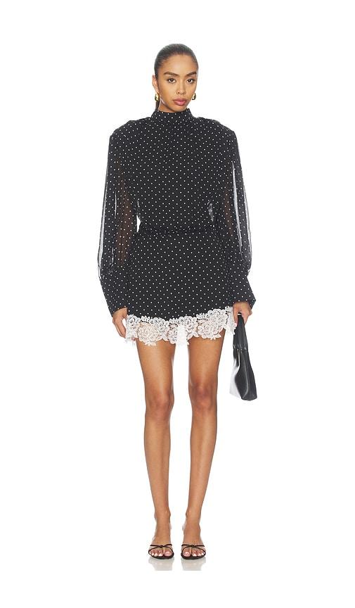 rotate mini dress longsleeve lace detail in black. - size 38 (also in 40, 42, 44, 46)