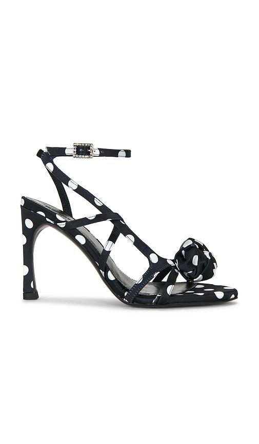 rotate polka satin sandal in black. - size 36 (also in 37, 38, 39, 40)