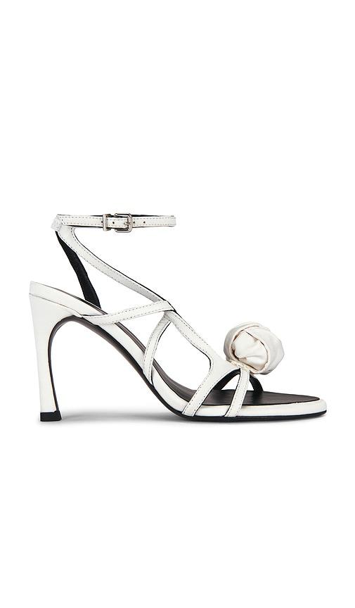 rotate satin sandal in white. - size 36 (also in 37, 38, 39, 40, 41)