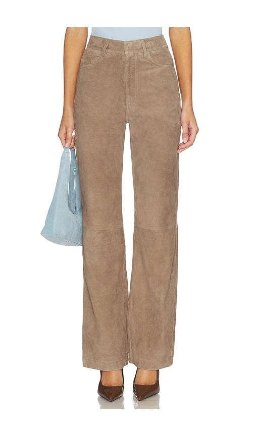 rotate straight suede pants in brown. - size 36 (also in 42, 44, 46)