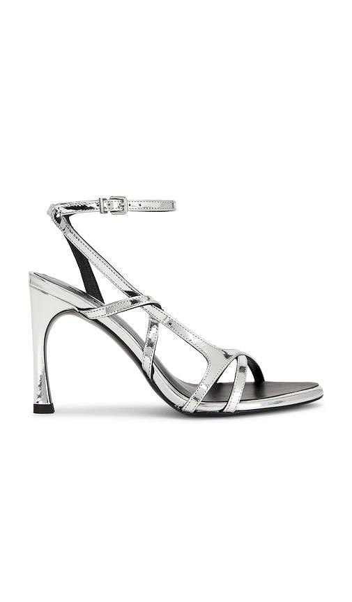 rotate strappy sandal in metallic silver. - size 36 (also in 37)