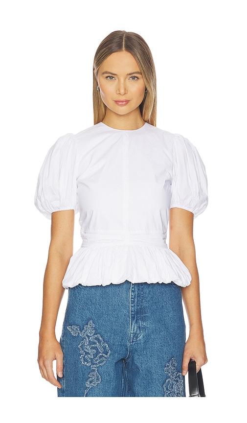 rotate top with puffsleeves in white. - size 32 (also in 34, 36, 38, 40, 44)