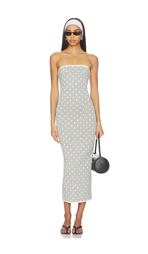 rowen rose polka dots bustier dress in light grey. - size 36 (also in 38, 42)