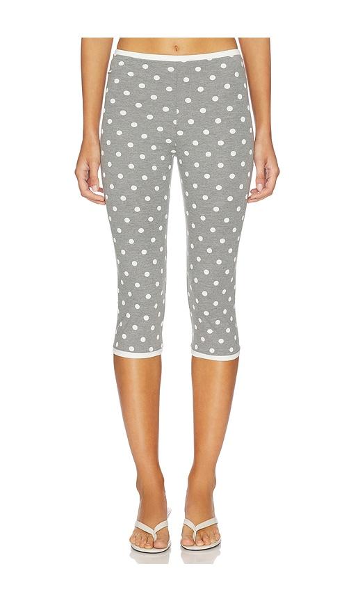 rowen rose x revolve polka dots capri pants in grey. - size 34 (also in 36, 38)