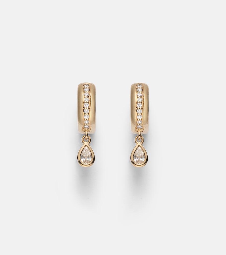roxanne first 14kt gold hoop earrings with diamonds