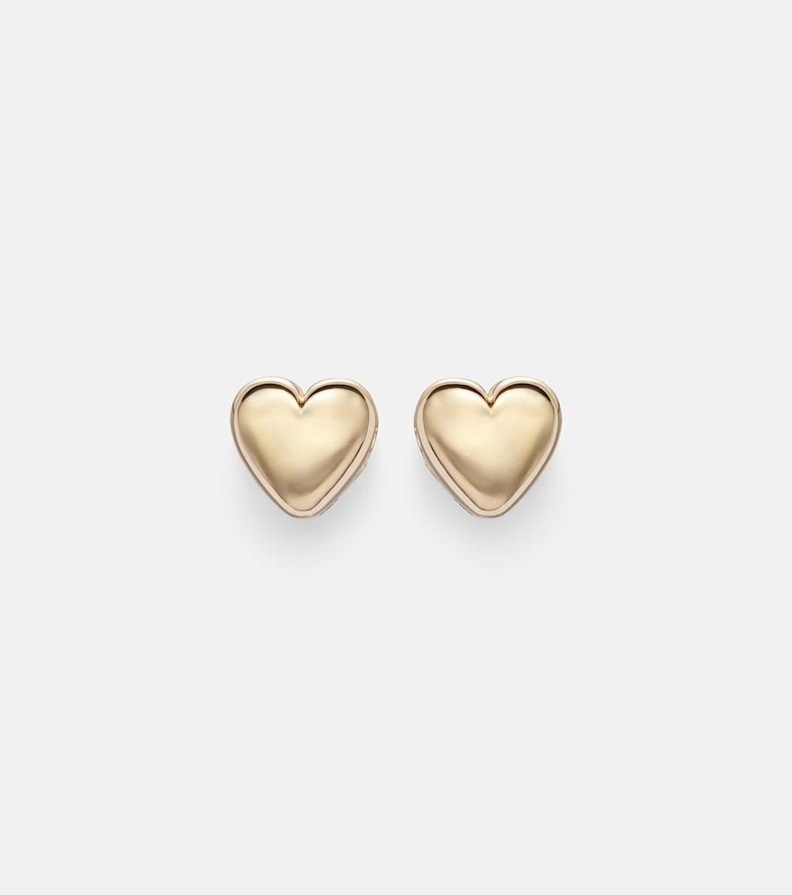 roxanne first puffy heart 14kt gold earrings