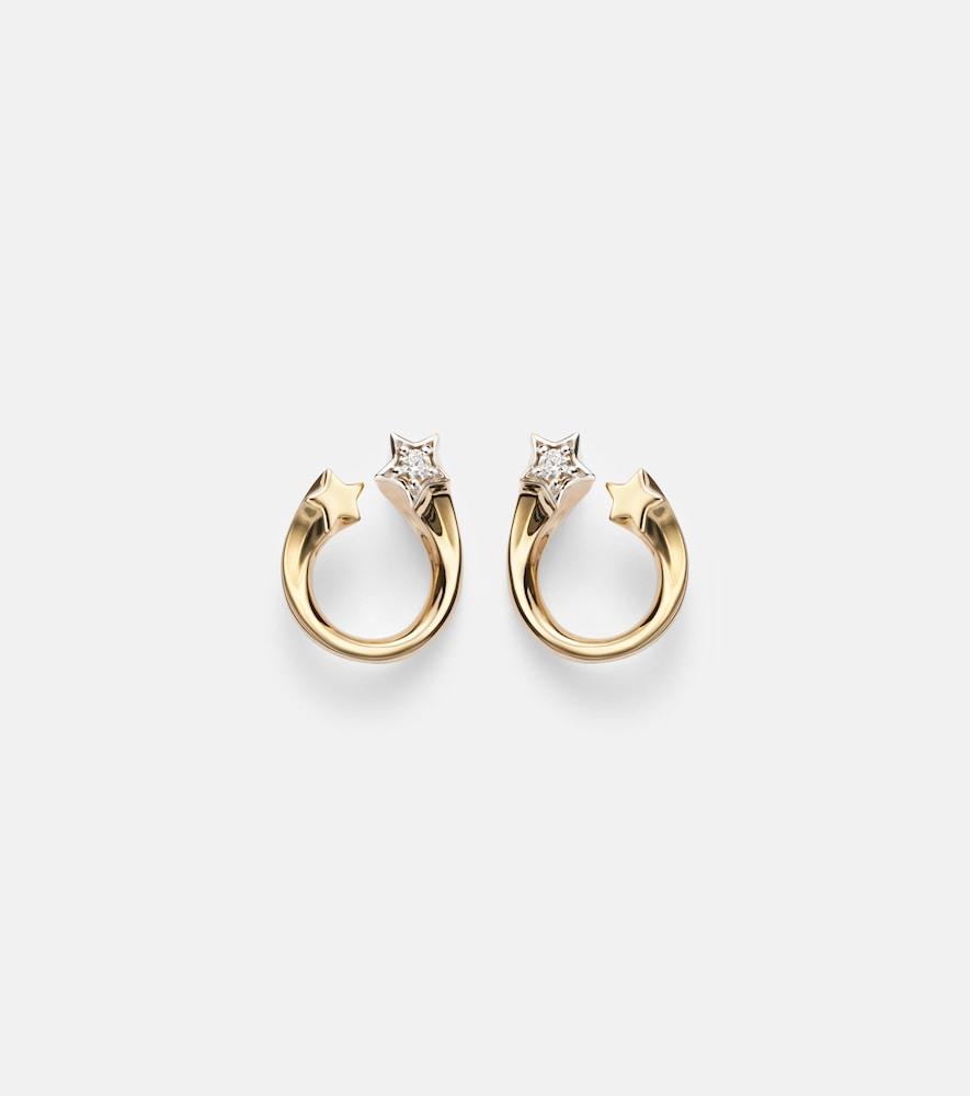 roxanne first shooting star 14kt gold earrings with diamonds