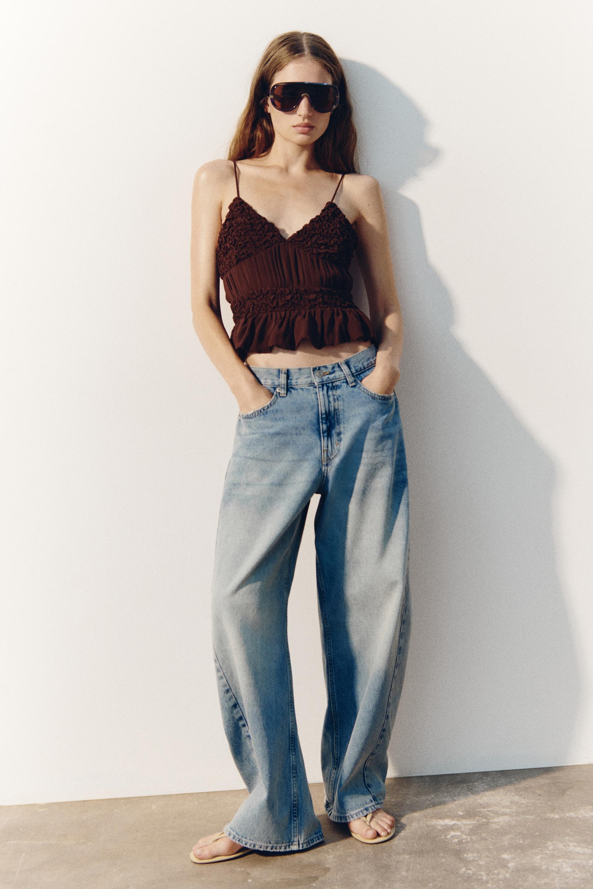 ruched chiffon strappy top