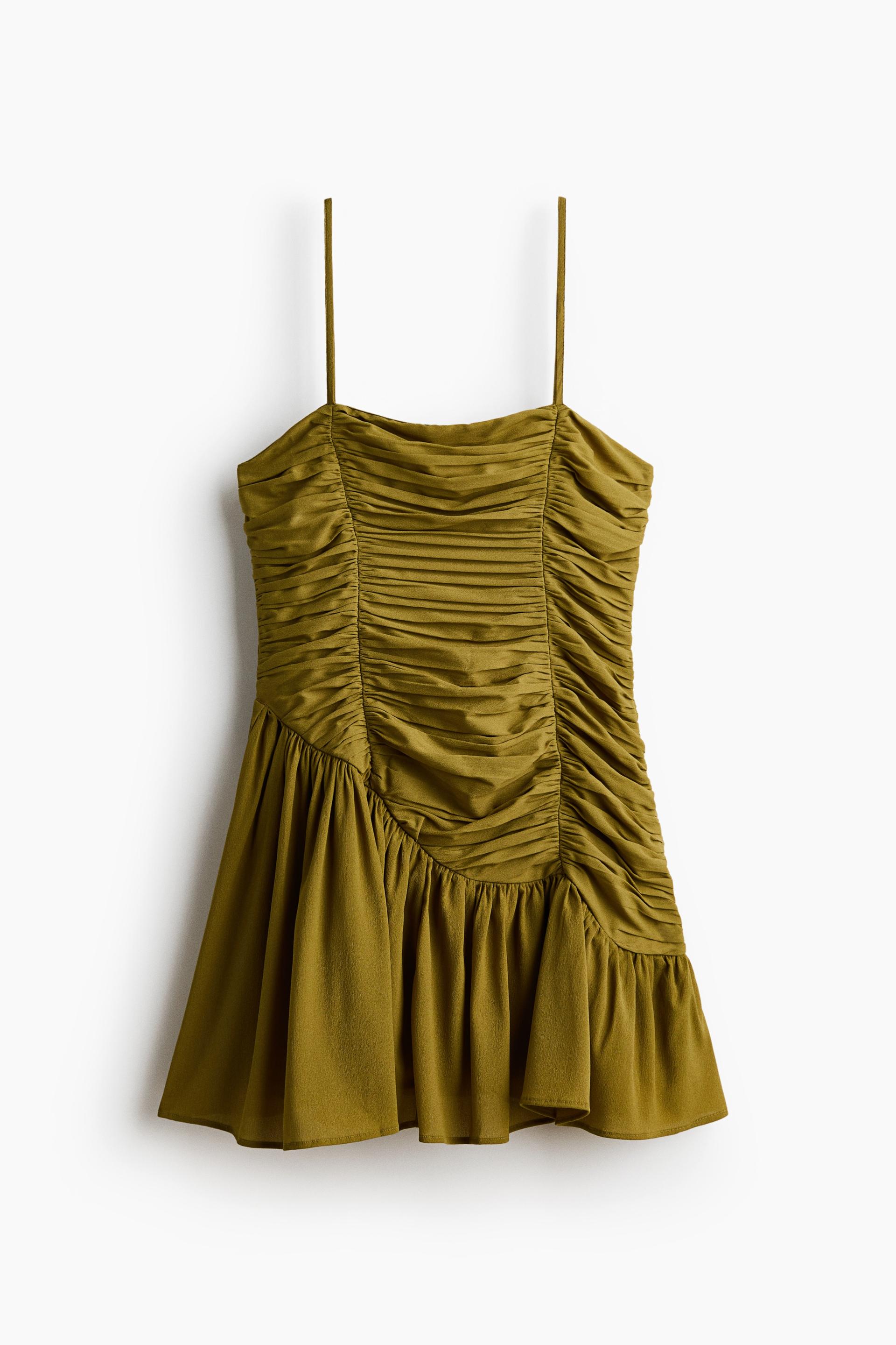 ruched crêpe dress