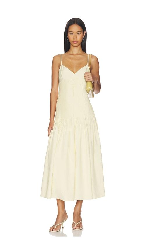 rue sophie fleursonne dress in yellow. - size l (also in s, xs)