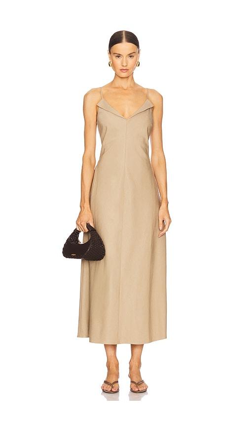 rue sophie revers dress in beige. - size xl (also in xs)