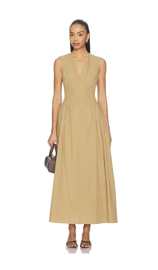 rue sophie talia dress in tan. - size m (also in s)