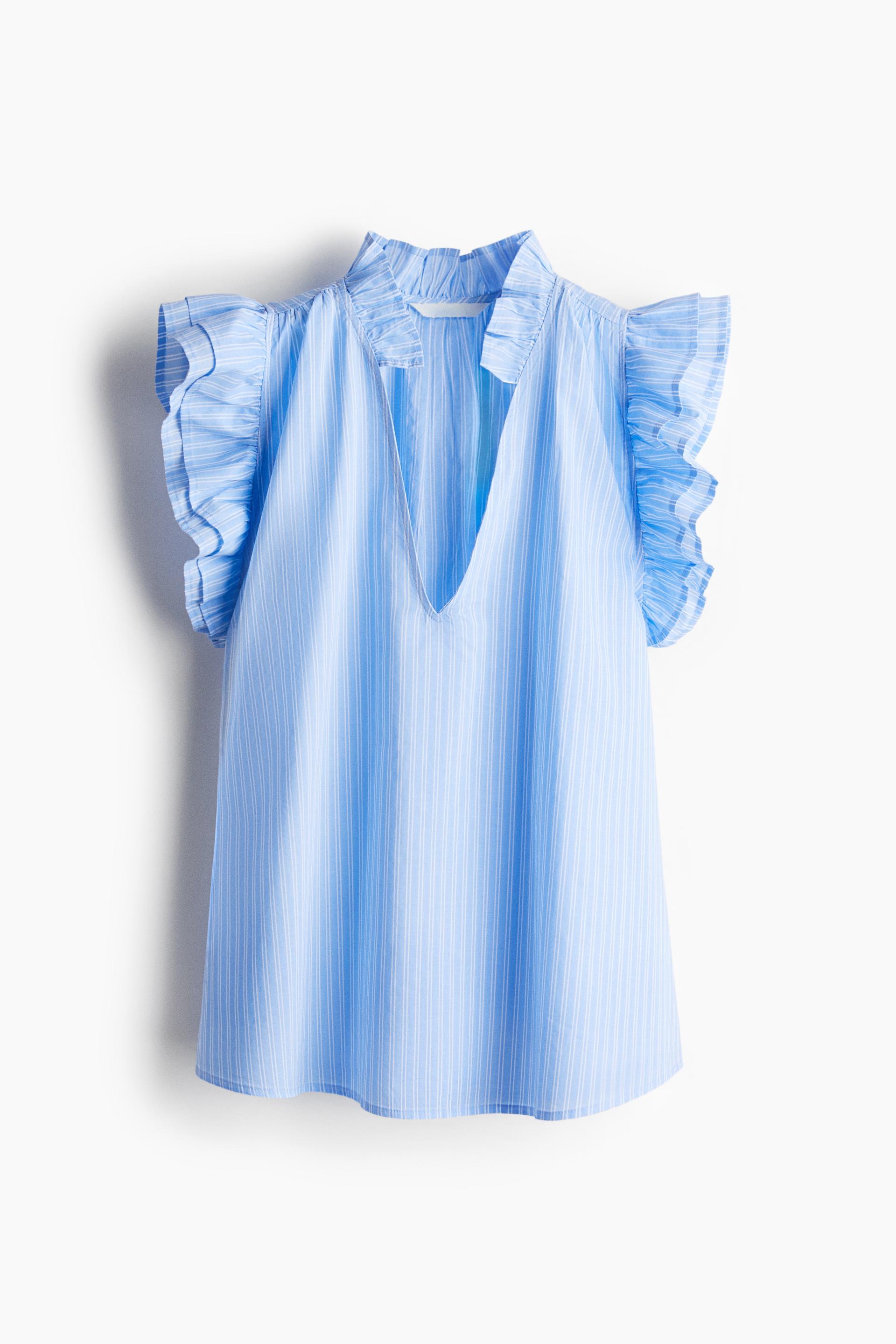 ruffle-trimmed blouse