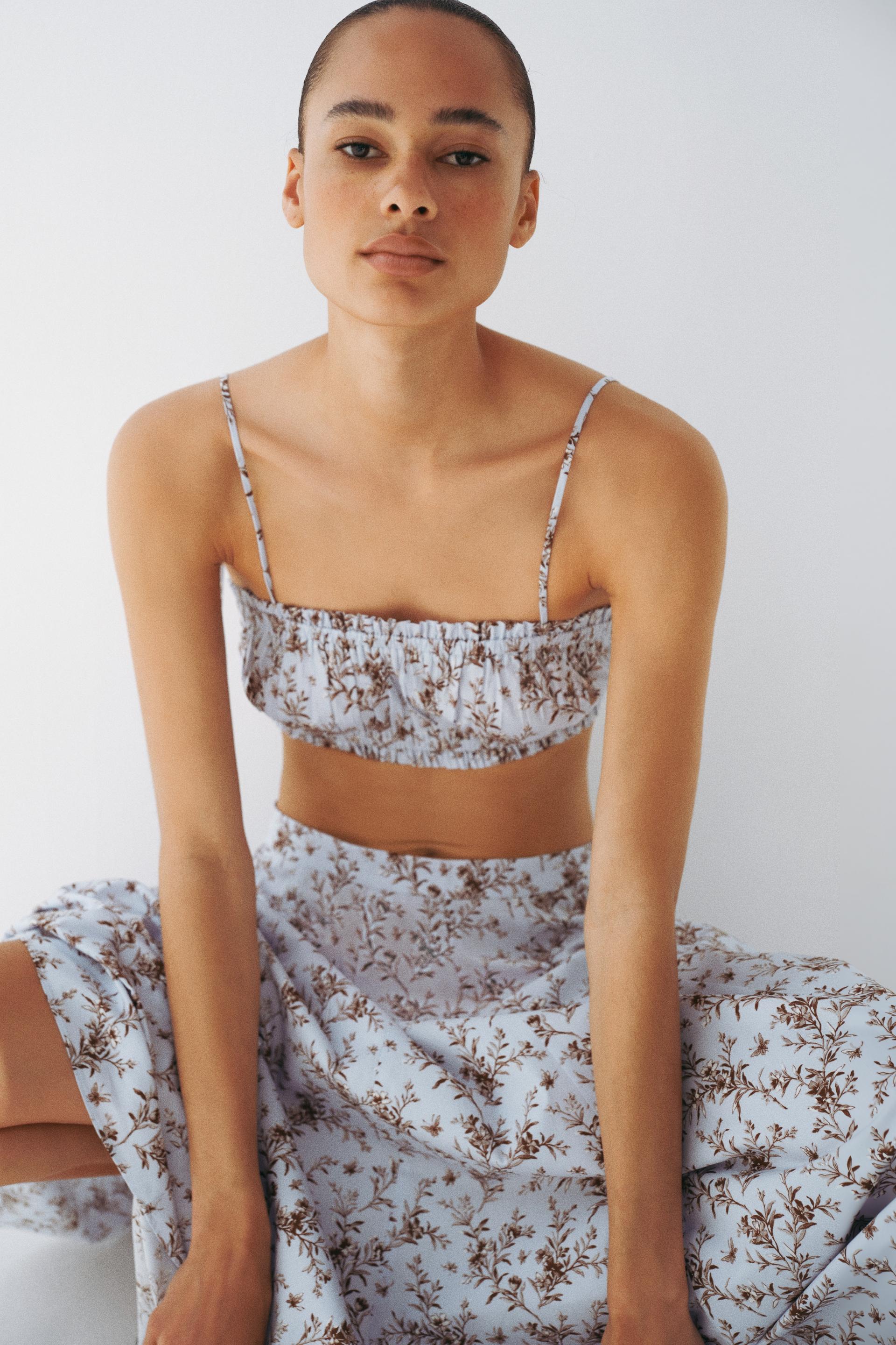 ruffle-trimmed bralette top