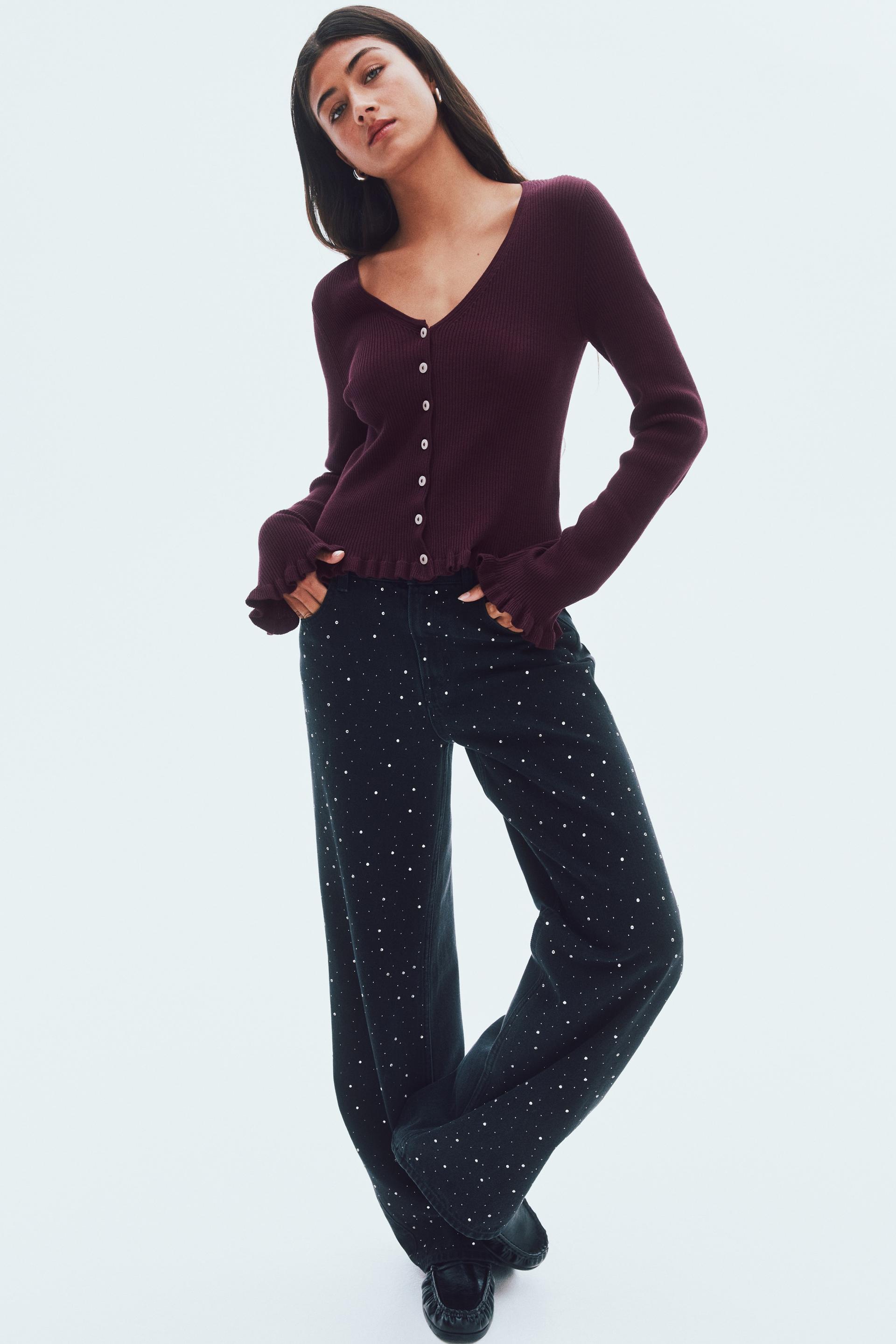 ruffle-trimmed cardigan