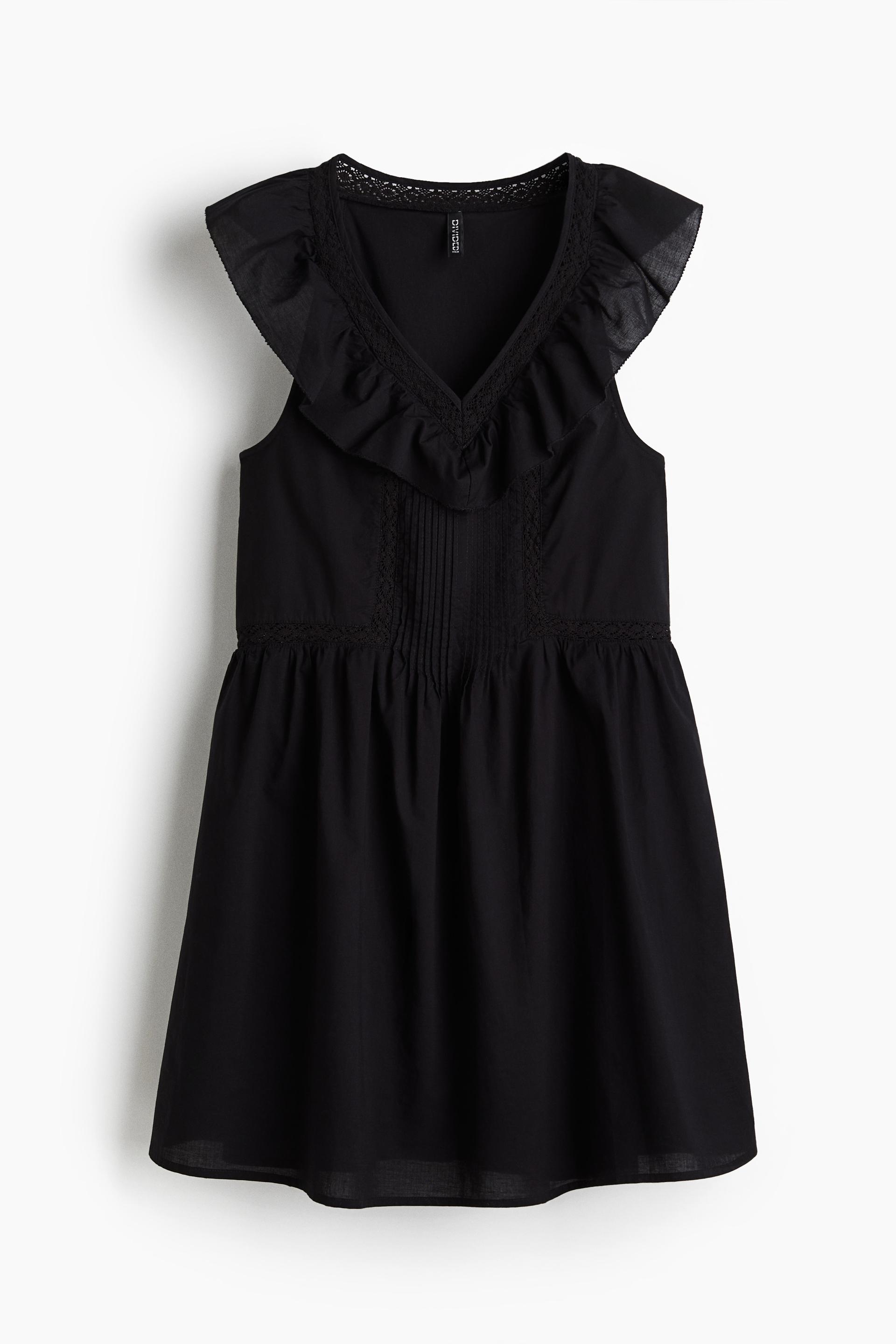 ruffle-trimmed cotton dress