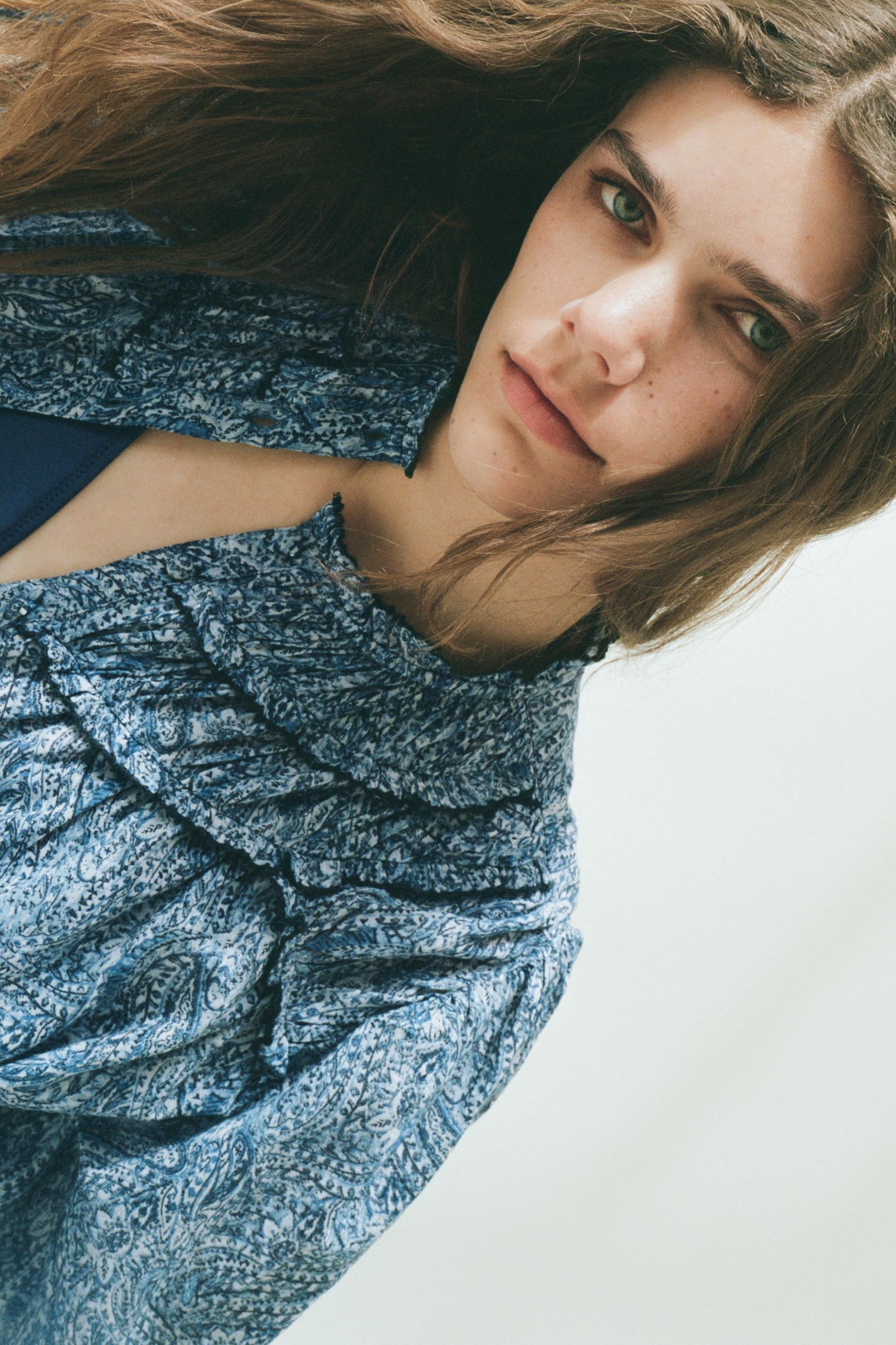 ruffled cotton blouse