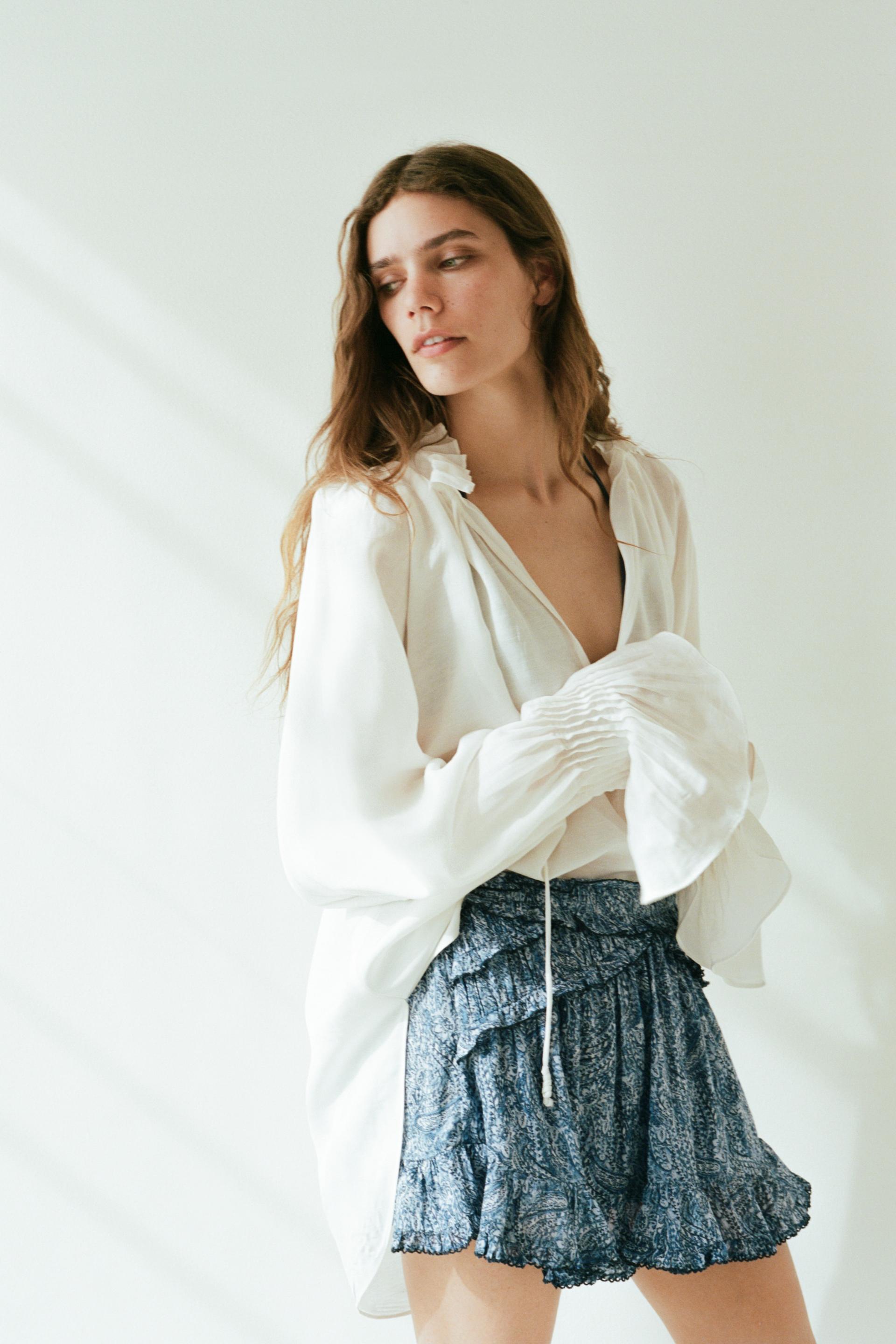 ruffled cotton skirt