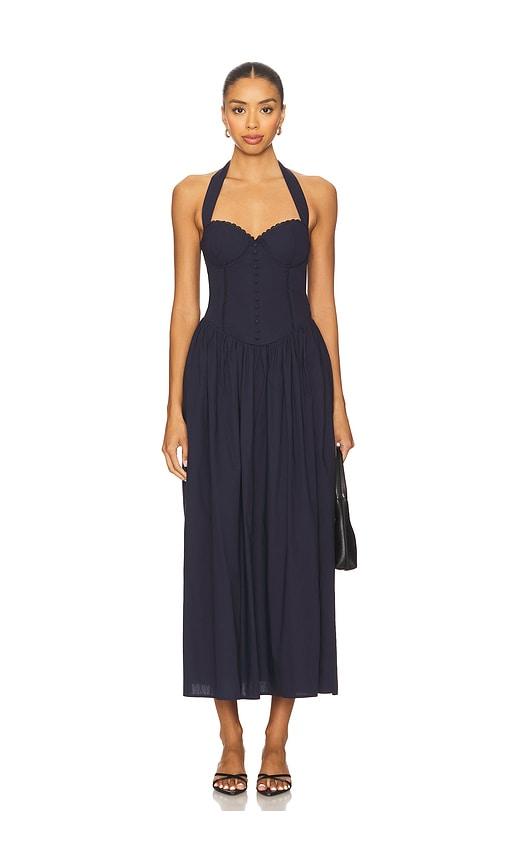 runaway the label adaline midi dress in navy. - size s (also in xs, xl)