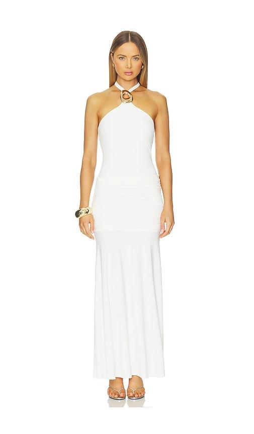 runaway the label alola halter maxi dress in white. - size l (also in xs, s, m)
