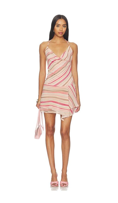 runaway the label amika cowl handkerchief mini dress in pink. - size l (also in xs, s, xl)