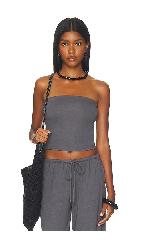 runaway the label anji strapless top in grey. - size l (also in m, s, xl, xs)