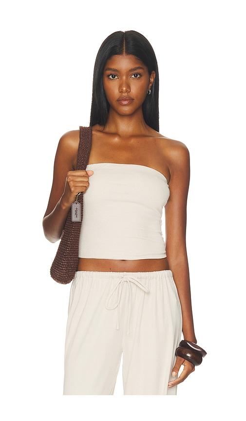 runaway the label anji strapless top in neutral. - size l (also in m, s, xl, xs)