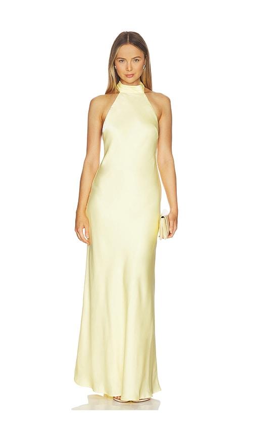 runaway the label arabelle high neck maxi dress in yellow. - size m (also in s, xs)