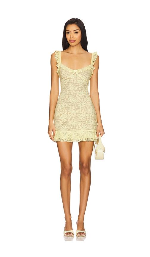 runaway the label ava mini dress in yellow. - size l (also in xl)