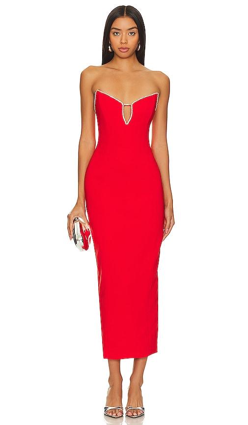 runaway the label bec midi dress in red. - size s (also in xl)