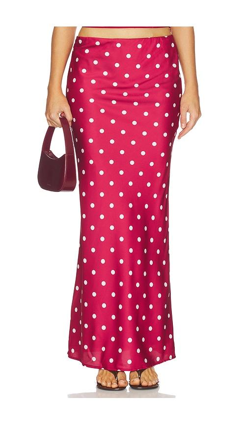 runaway the label blaine maxi skirt in red. - size l (also in m, s, xs)